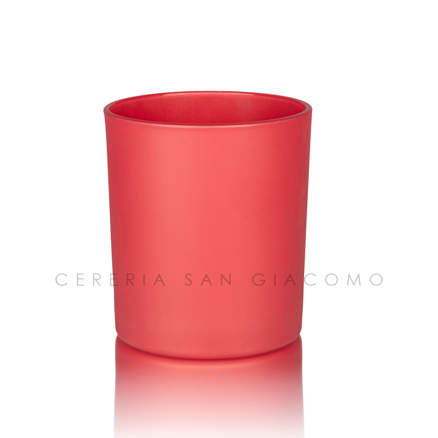 Bicchieri in vetro satinato Rosso Lampone da 30 cl. Ø80 mm. h 92 mm. confezione da 6