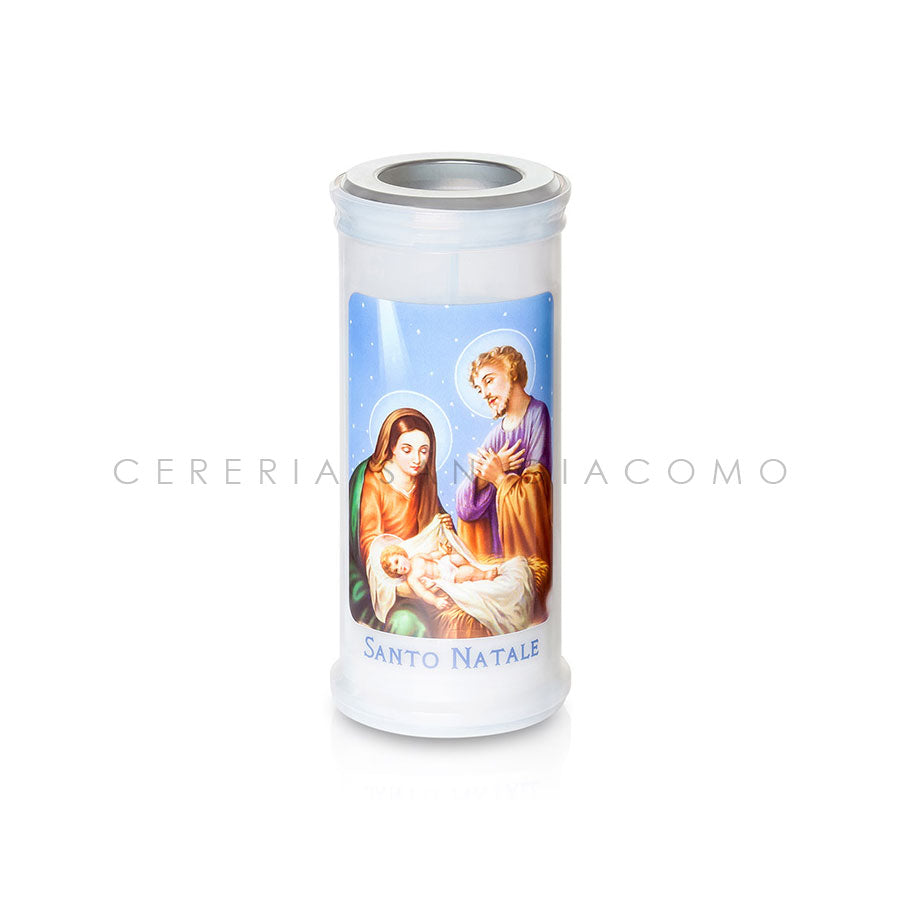 Cero Votivo Art. 40 con disco e immagine Santo Natale scatola da 30