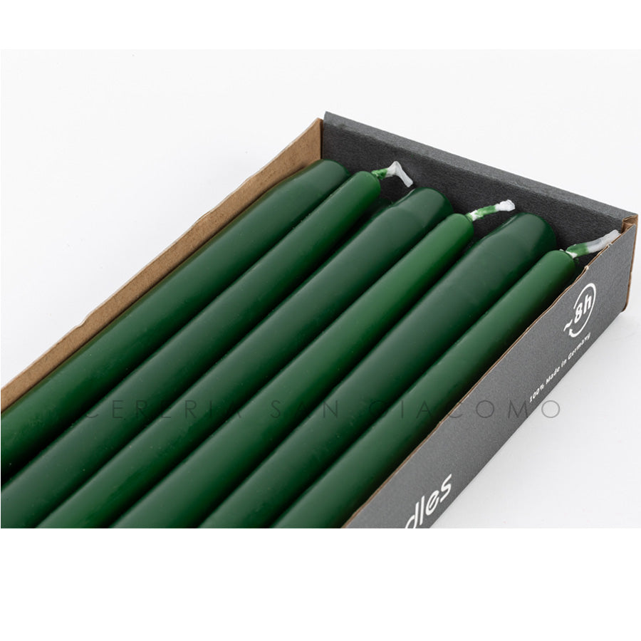 Candele coniche Verde Pino Ø23 mm. h250 mm. confezione da 12 pezzi Cereria San Giacomo