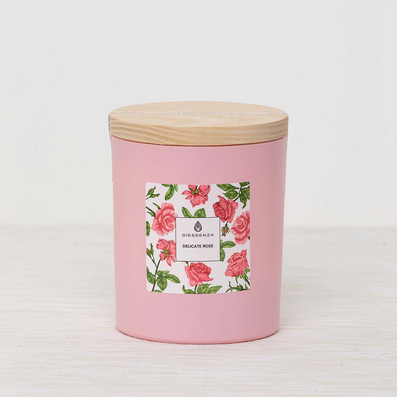 DiEssenza Delicate Rose Soy candle scented with essential oils