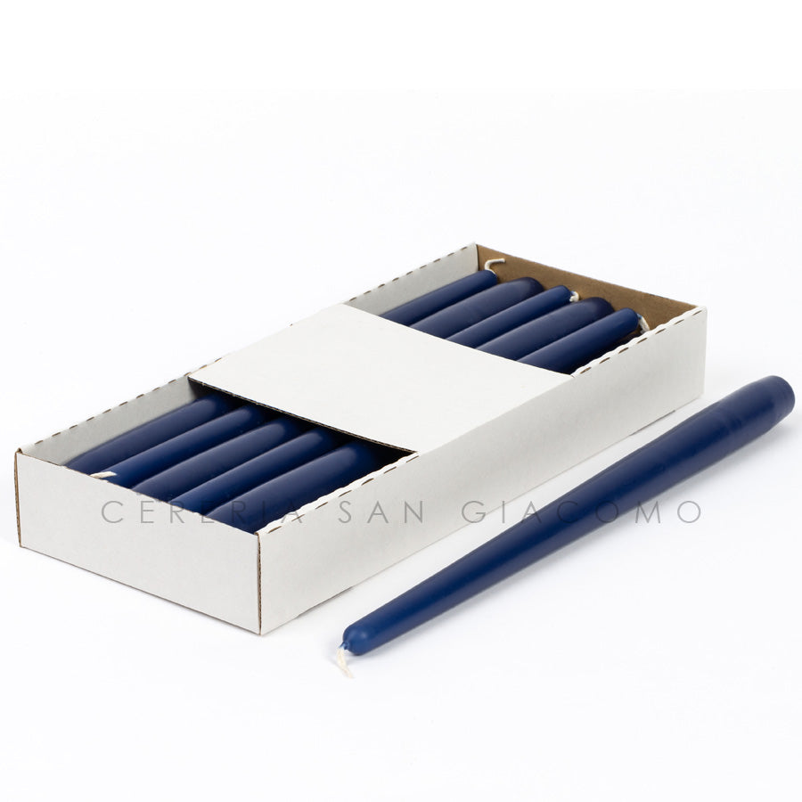 Candele coniche Blu Notte 23x300 mm. durata ±10 ore confezione da 12 pezzi