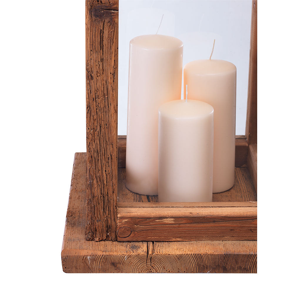 Lantern in Maso Wood h 80 cm.