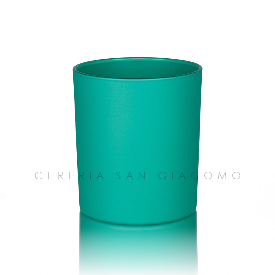 Bicchieri in vetro satinato Verde Acqua da 30 cl. Ø80 mm. h 92 mm. confezione da 6