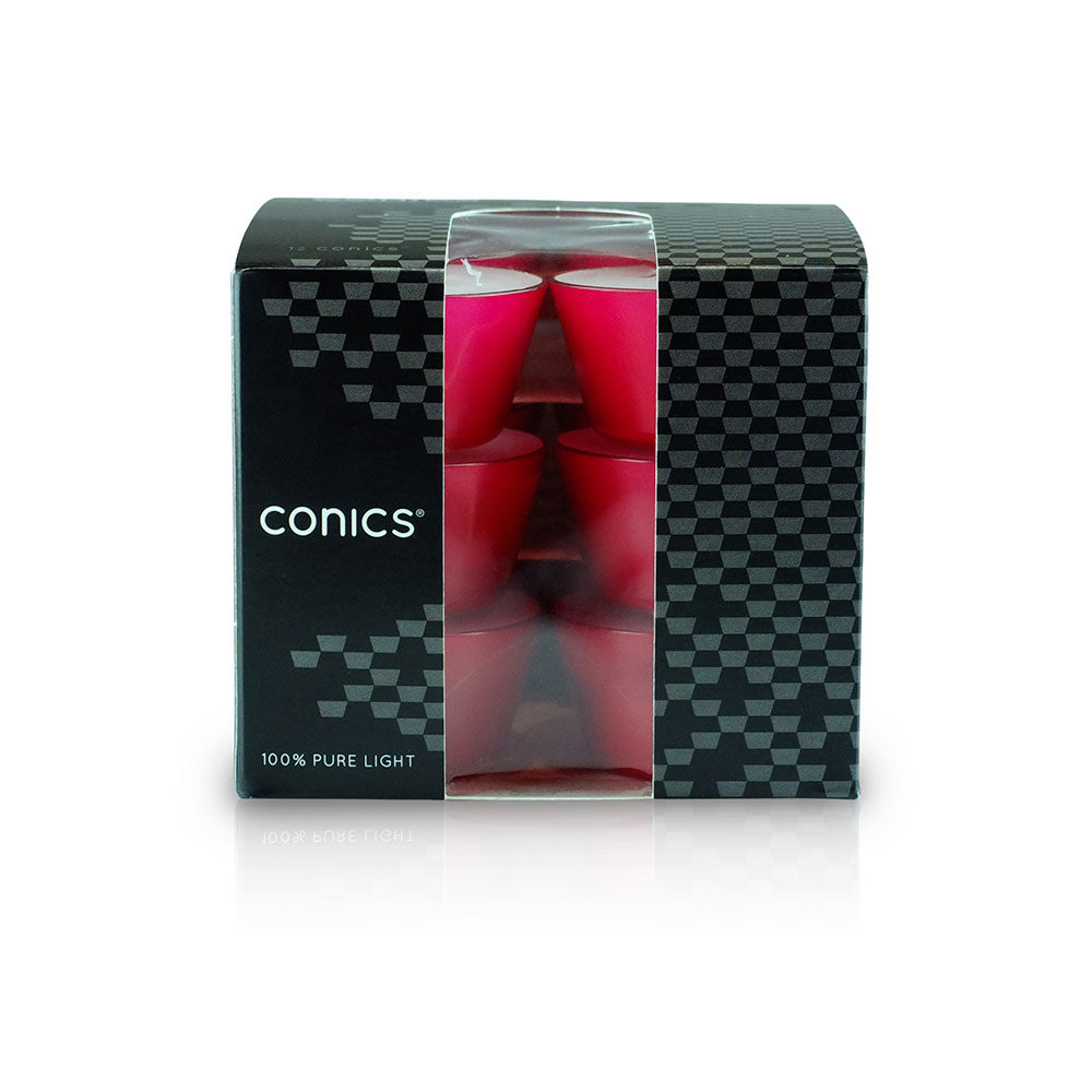 Lumini &quot;Conics&quot; contenitore Viola durata 7 ore confezione da 12 Candele-cereriasangiacomo