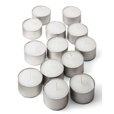 Tealight - Lumini Scaldavivande bicchiere in alluminio Ø38 mm. durata 4 ore confezione da 50 Candele-cereriasangiacomo